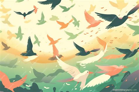 premium photo flat flying bird background