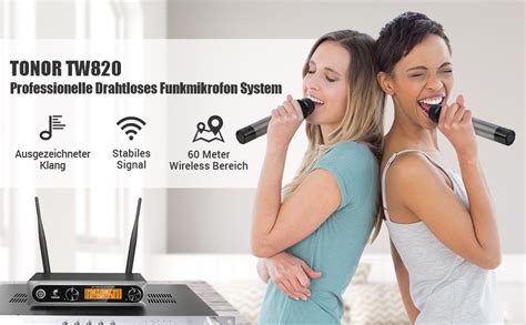 Tonor Wireless Funkmikrofon Uhf Professionelles Dynamisches Drahtloses