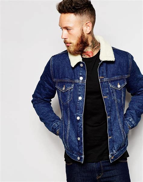 Asos Denim Jacket With Borg Collar At Denim Jacket Fashion Denim Jacket With Fur