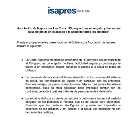 En Qué Consiste La Ley Corta Isapres Y Cuánto Dinero Deben La Tercera