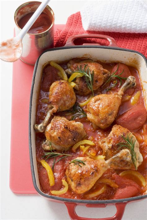 Bio Geschmortes Hähnchen mit Paprika in Tomatensauce Rezeptideen