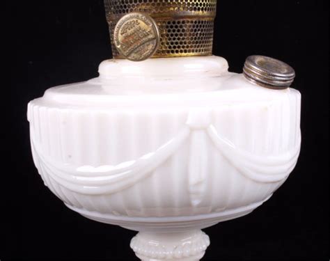 Aladdin Milk Glass Mantle Oil Lamp