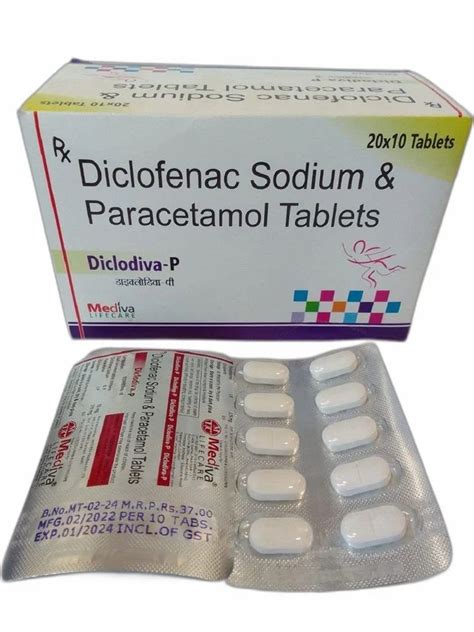 Allopathic Diclofenac Potassium Mg Paracetamol Mg Tablet