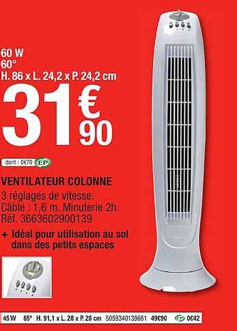 Promo Ventilateur Colonne Chez Brico D P T Icatalogue Fr