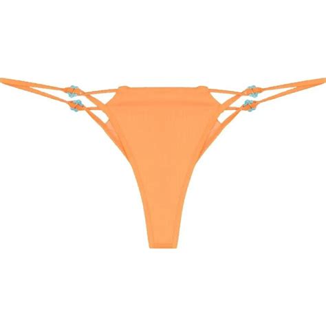 Frankies Bikinis Slip Bikini Con Effetto Plissettato Arancione