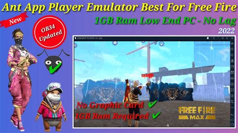 New Best Emulator For Free Fire On Low End PC 1GB Ram OB34 Updated