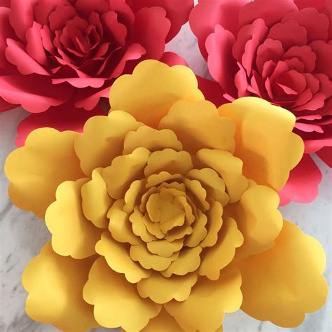 Paper Flower Template Flower Template Paper Flower Etsy