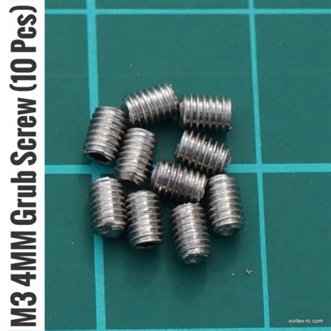 M3 4MM Grub Screw (10 Pcs) - Vortex-RC