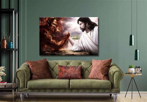 Jesus Christ Vs Devil Canvas Poster, Jesus & Devil, Lucifer Vs Jesus ...