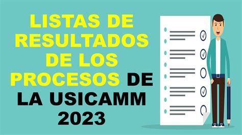 Soy Docente Listas De Resultados De Los Procesos De La Usicamm