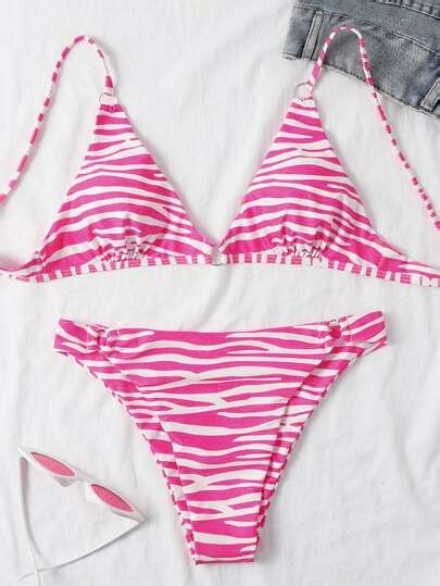 Search Pink Zebra Bikini SHEIN USA