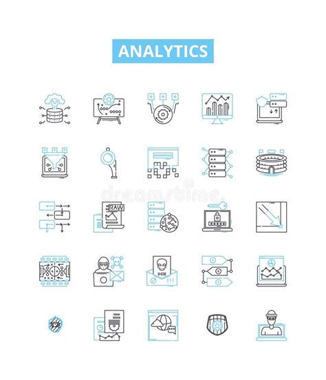 Analytics Vector Line Icons Set Analytics Measurement Reporting