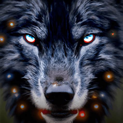 Black Wolf With Red Eyes With Wings