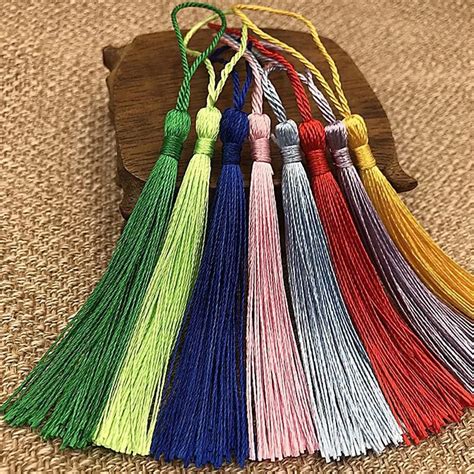 100pcs Pack Multicolor Silky Handmade Tassels Bookmark Tassels Hanging