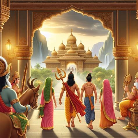 Lord Ram Returned to Ayodhya with Sita Mata and Brother Laxman | Premium AI-generated image