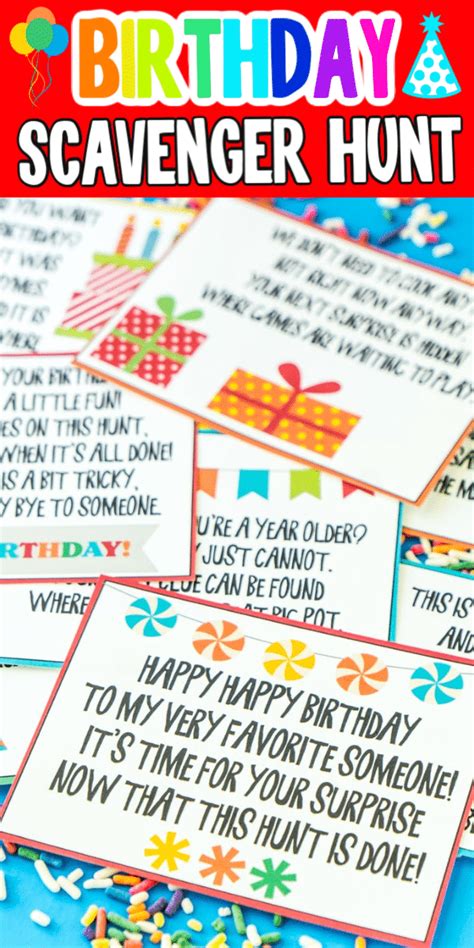 A Super Fun Birthday Scavenger Hunt {free Printable } Play Party Plan