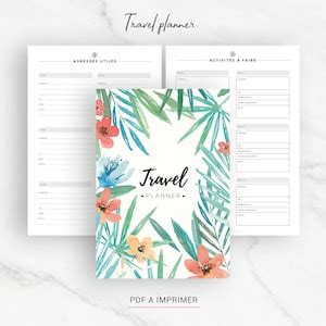 Planner Voyage Imprimer Pour Organiser Les S Jours Et Les Plannings