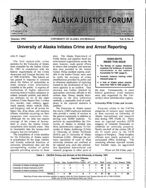 Alaska Justice Forum 92 Summer 1992 Uaa Justice Center