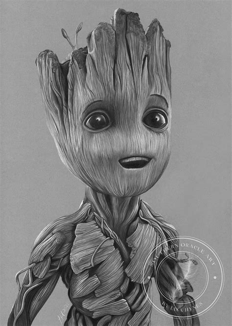 Baby Groot Print Reproduction Of Original Drawing Marvel Groot Baby