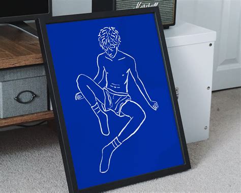 Finn Blue Printable Queer Wall Art Gay Male Nude Sketch Twink Drawing Lgbtqia Print Poster