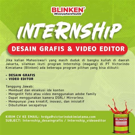 Lowongan Kerja Internship Desain Grafis Video Editor Di Pt