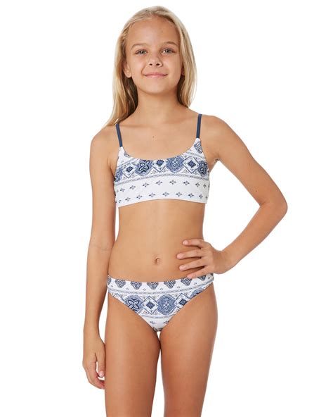 Rip Curl Girls Port Villa Bikini Teens White Surfstitch