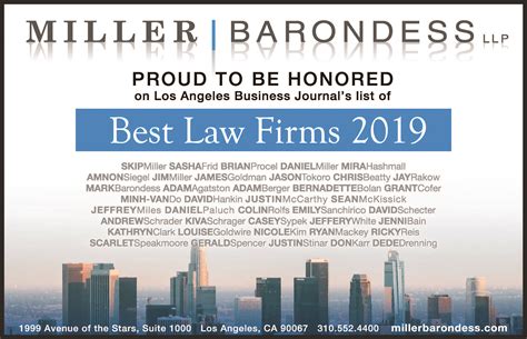 Miller Barondess Honored as a Best Law Firm by Los Angeles Business ...