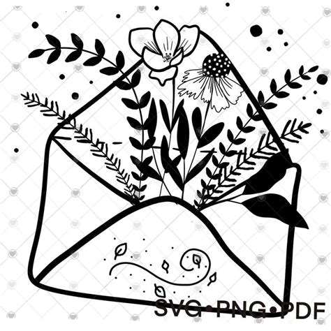 Plotterdatei Herbstlicher Briefumschlag Mit Blumen Svg Etsy De