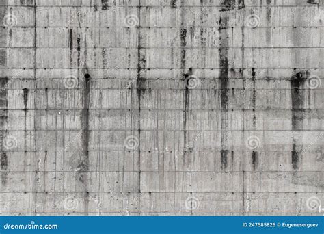 Old Gray Concrete Wall With Black Smudges Abstract Industrial Texture