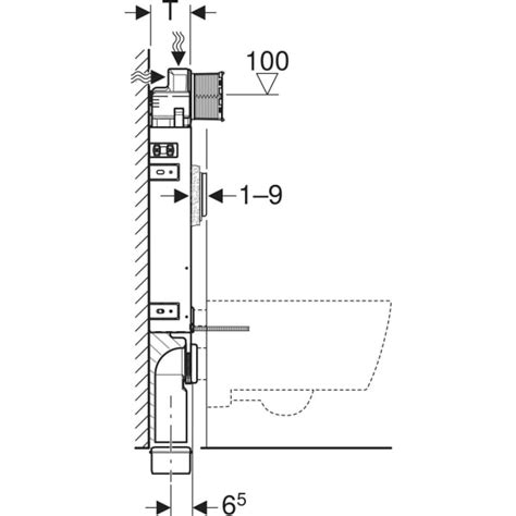 Geberit Kombifix Element für Wand WC 108 cm mit Sigma UP Spülkasten