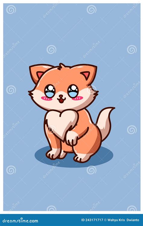 A Cute And Pretty Baby Cat Cartoon Illustration Stock Vector