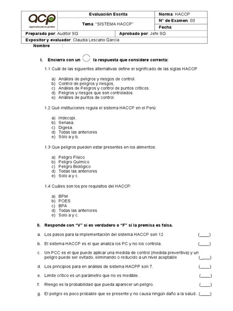 Pdf Examenes De Capacitaci N Haccp Dokumen Tips