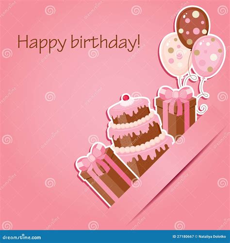 Pink Birthday Card Royalty Free Stock Photography - Image: 27180667