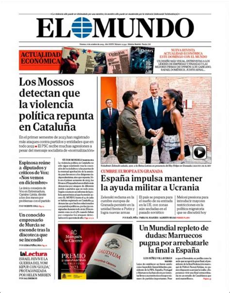 Portada Del Diario El Mundo Del Día 6102023 News Europa