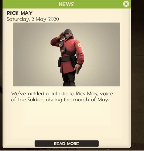 Rick May update, tribute to Rick May, during the month of May. : r/tf2