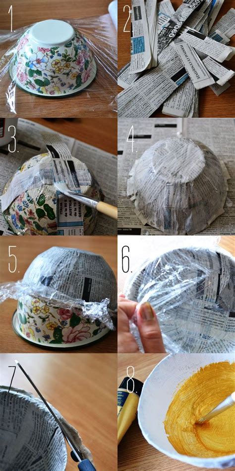 Paper Mache Bowls Paper Mache Crafts Diy Paper