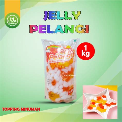 Jual Rainbow Jelly Pelangi 1 Kg Jelli Rasa Buah Leci Topping Minuman