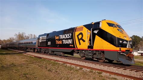 Amtrak 203 Operation Lifesaver Locomotive Leads Amtrak 89 At Latta SC