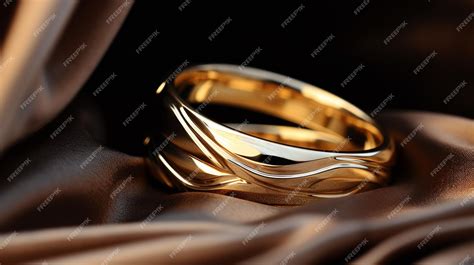 Premium Ai Image Shiny Gold Wedding Ring Symbolizes Eternal Love