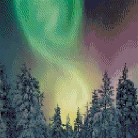 Aurora Borealis Cross Stitch Etsy