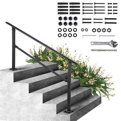 VEVOR Outdoor Stair Railing Fits For 0 5 Steps Transitional Wrought