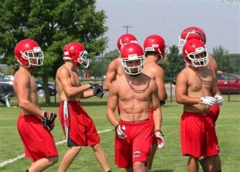 Shirtless Practice Jock Football Football Players