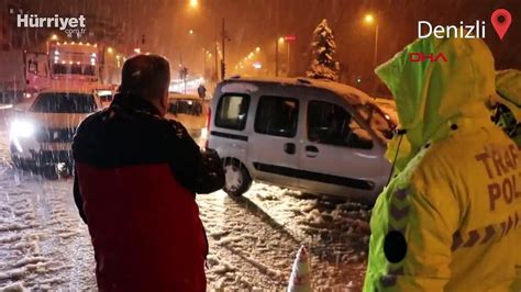 Denizliyi Antalya ve Muğlaya bağlayan karayolu kar nedeniyle ulaşıma