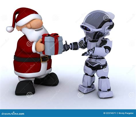 Robot and santa claus stock illustration. Image of scifi - 22374571