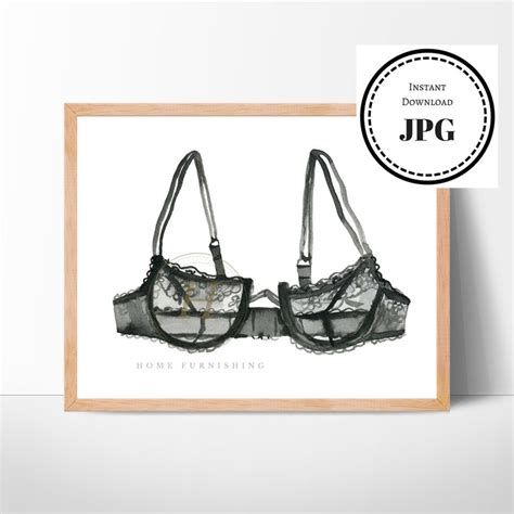 Lingerie Wall Art Black Lace Bralette Art Poster Printable Etsy