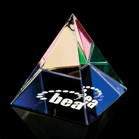 Colored Pyramid Paperweight Op450c Crystal Paperweights