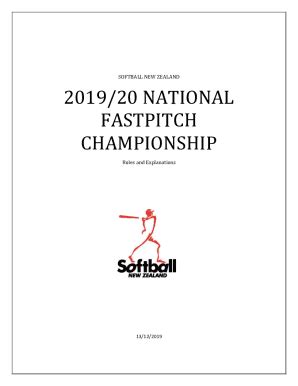 Fillable Online National Fastpitch Championship Softball New Zealand