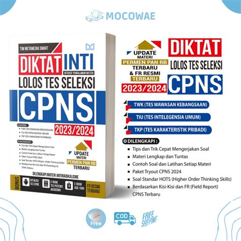 Jual Buku Diktat Inti Lolos Tes Seleksi CPNS 2023 2024 Terbaru Shopee