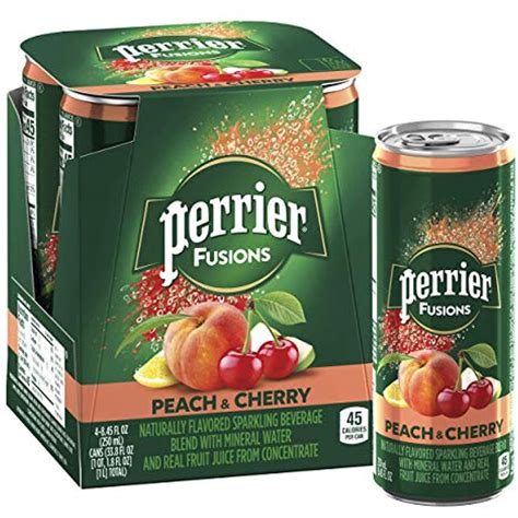 Perrier Juice Drink Peach And Cherry Flavored 8 45 Fl Oz Cans