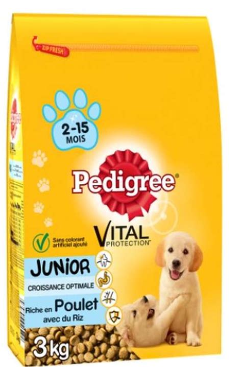 Croquettes Pour Chiot Junior Au Poulet Et Au Riz Pedigree 3 Kg La